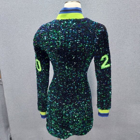 Sequin Runway Long Sleeve Dress By Shane Justin - Picture 5 of 13